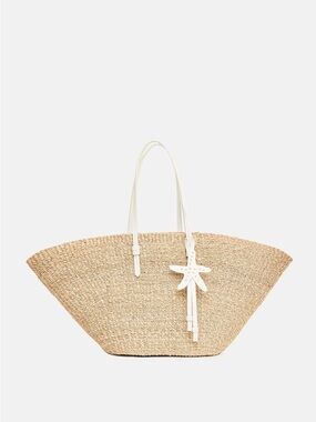 Poolside East West Charm Straw Tote summer or vacation bag.
